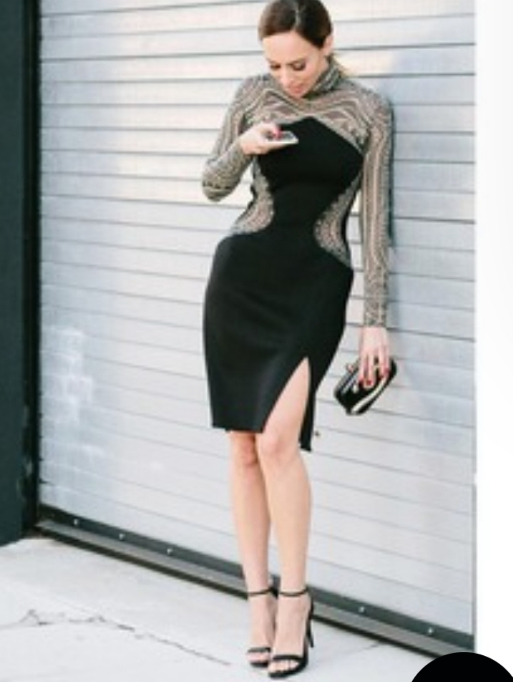 NWT Tadashi Shoji Zahara Dress - Black & Nude "Tattoo" Mini Dress, Size XS - Picture 11 of 11